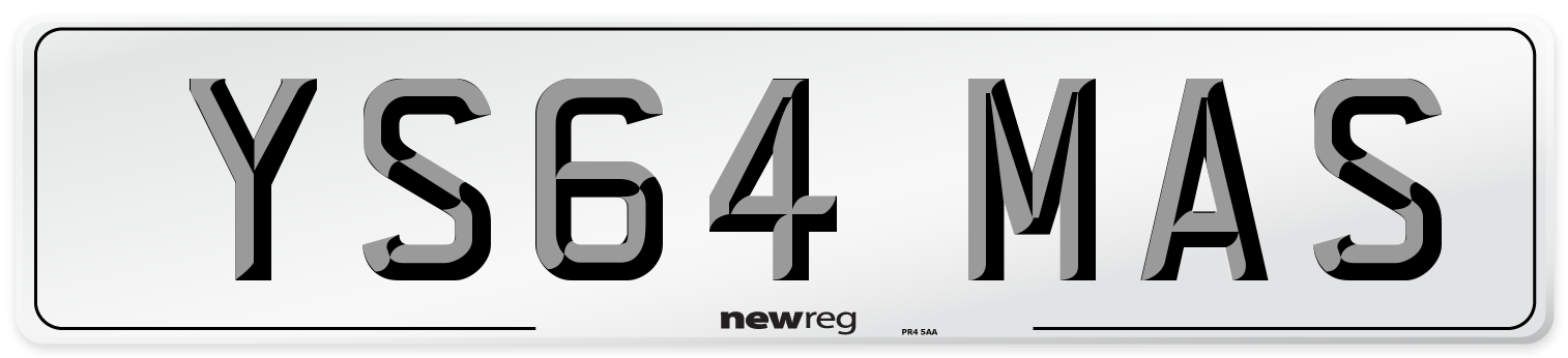 YS64 MAS Number Plate from New Reg